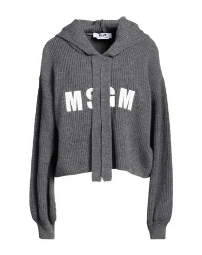 Msgm Woman Sweater Grey Size L Wool, Cashmere