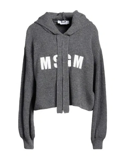 Msgm Logo-embroidered Knitted Top In Black