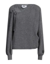 Msgm Woman Sweater Grey Size L Wool, Cashmere In Grey