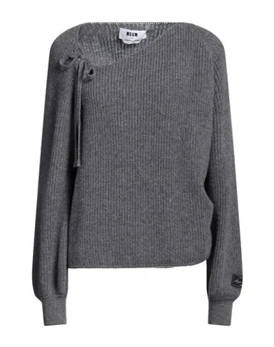 Msgm Woman Sweater Grey Size M Wool, Cashmere