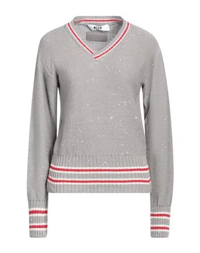 Msgm Woman Sweater Grey Size S Polystyrene, Acrylic, Virgin Wool