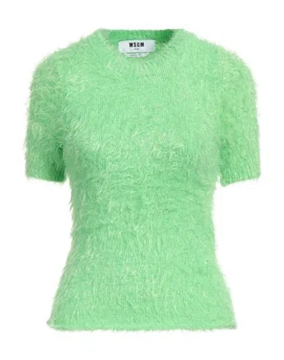 Msgm Woman Sweater Light Green Size L Polyamide