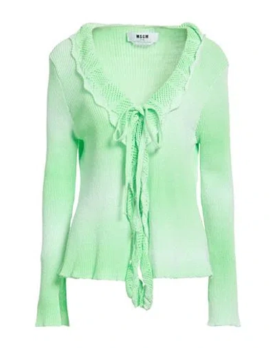 Msgm Woman Sweater Light Green Size S Cotton, Polyamide