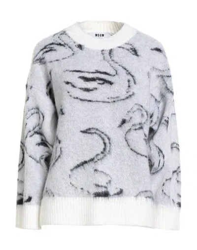 Msgm Woman Sweater Light Grey Size S Acrylic, Polyamide, Mohair Wool In Gold