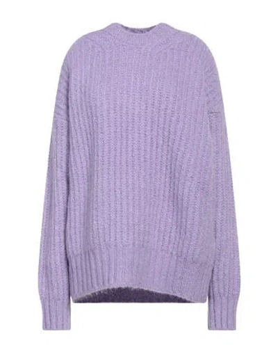 Msgm Woman Sweater Light Purple Size L Acrylic, Mohair Wool, Wool, Polyamide