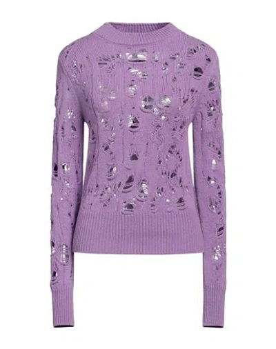 Msgm Woman Sweater Light Purple Size S Virgin Wool, Acrylic