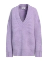 Msgm Woman Sweater Lilac Size S Acrylic, Mohair Wool, Wool, Polyamide In Purple