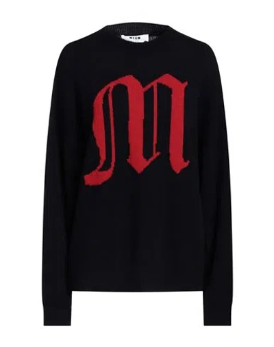 Msgm Woman Sweater Midnight Blue Size Xl Wool, Polyamide