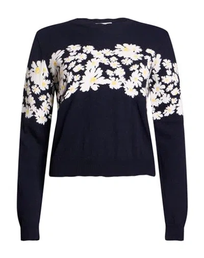 Msgm Woman Sweater Navy Size S Virgin Wool, Viscose, Polyamide, Cashmere In Blue
