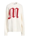 Msgm Woman Sweater Off White Size S Wool, Polyamide In Off White