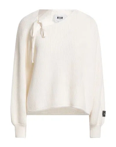 Msgm Woman Sweater Off White Size Xs Wool, Cashmere In Off White