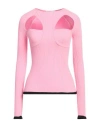 Msgm Woman Sweater Pink Size L Viscose, Polyester