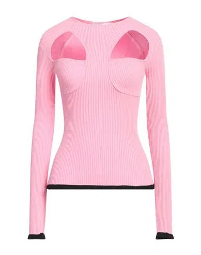 Msgm Woman Sweater Pink Size L Viscose, Polyester