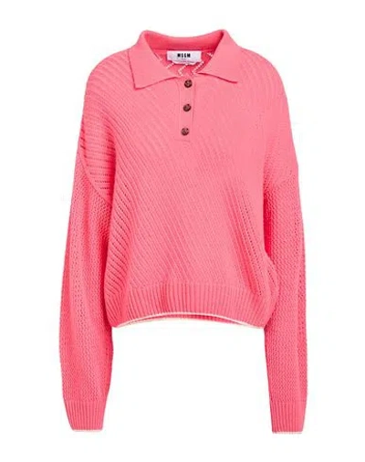 Msgm Woman Sweater Pink Size L Wool, Cashmere