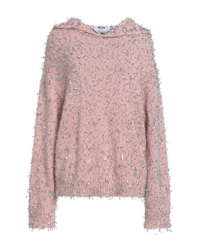 Msgm Woman Sweater Pink Size S Polyamide, Alpaca Wool, Mohair Wool, Metallic Fiber