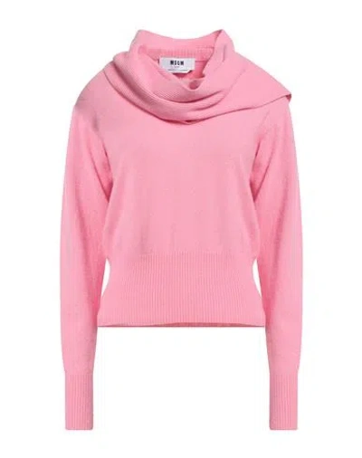 Msgm Woman Sweater Pink Size S Wool, Viscose, Polyamide, Cashmere