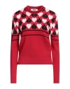Msgm Woman Sweater Red Size M Viscose, Polyester In Red