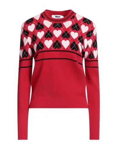 Msgm Woman Sweater Red Size M Viscose, Polyester