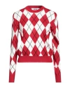 Msgm Argyle Intarsia-knit Virgin Wool Jumper In Red