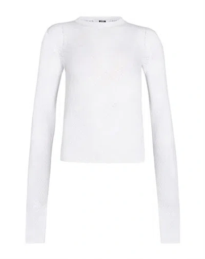 Msgm Woman Sweater White Size Xs Viscose, Polyester