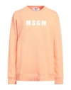 Msgm Woman Sweatshirt Apricot Size L Cotton In Orange