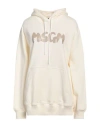 Msgm Woman Sweatshirt Beige Size S Cotton In Beige