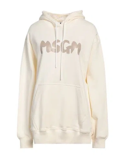 Msgm Woman Sweatshirt Beige Size S Cotton In Cream