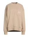 Msgm Woman Sweatshirt Beige Size Xl Cotton In Neutral