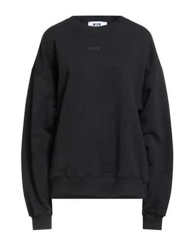 Msgm Woman Sweatshirt Black Size L Cotton