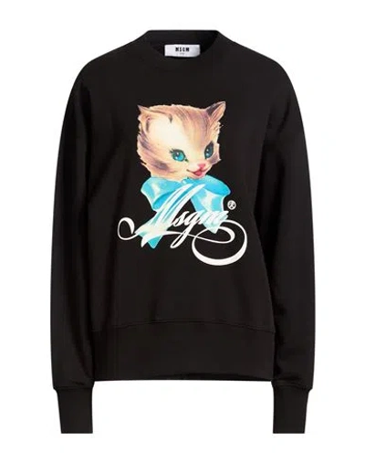 Msgm Woman Sweatshirt Black Size L Cotton