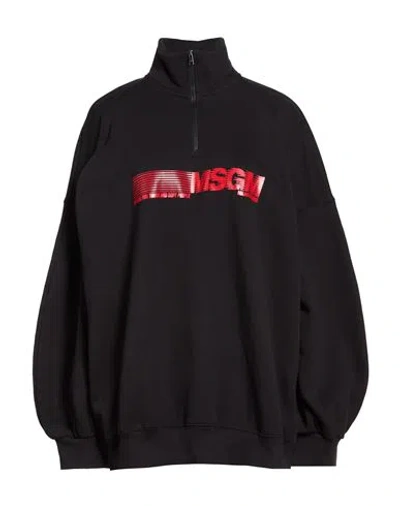 Msgm Woman Sweatshirt Black Size L Cotton
