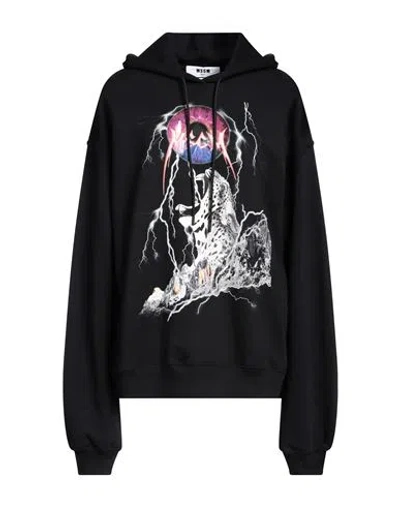 Msgm Woman Sweatshirt Black Size L Cotton