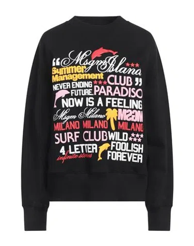 Msgm Woman Sweatshirt Black Size L Cotton