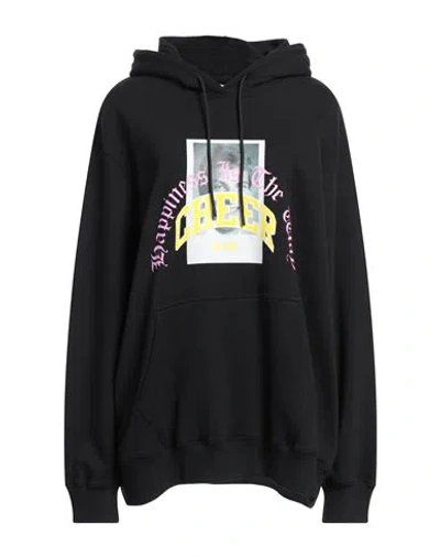 Msgm Woman Sweatshirt Black Size M Cotton In Black