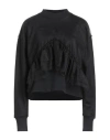 Msgm Ruffled Crewneck Sweatshirt In Black