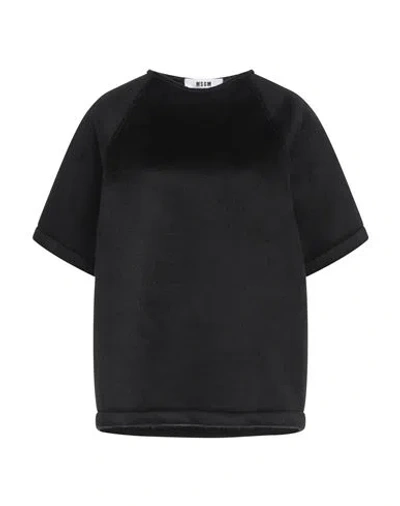 Msgm Woman Sweatshirt Black Size S Acrylic, Viscose, Polyester