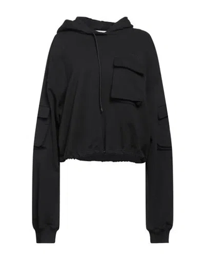 Msgm Woman Sweatshirt Black Size S Cotton