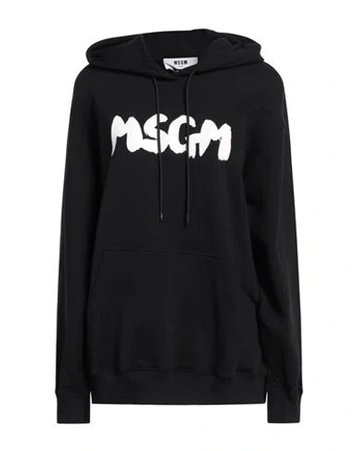 Msgm Woman Sweatshirt Black Size S Cotton