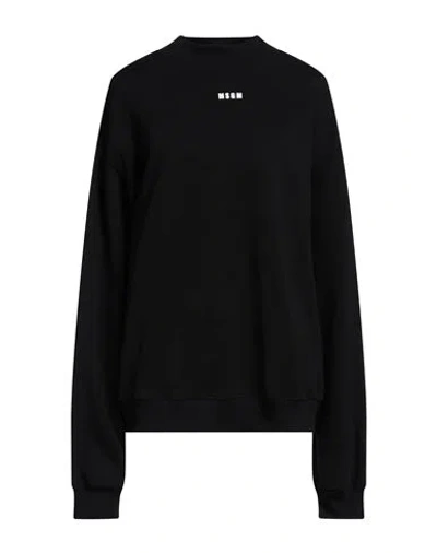Msgm Woman Sweatshirt Black Size M Cotton