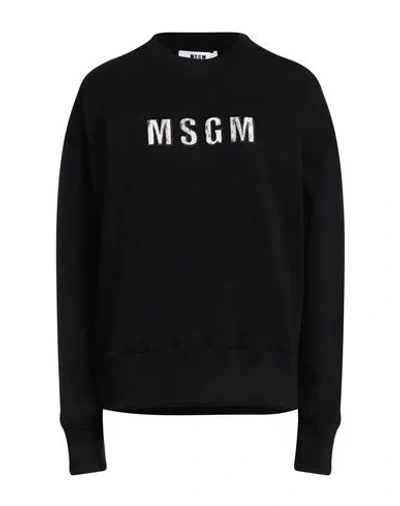 Msgm Woman Sweatshirt Black Size S Cotton