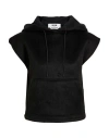 Msgm Woman Sweatshirt Black Size Xl Acrylic, Viscose, Polyester In Animal Print