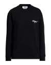 Msgm Woman Sweatshirt Black Size Xl Cotton In Black