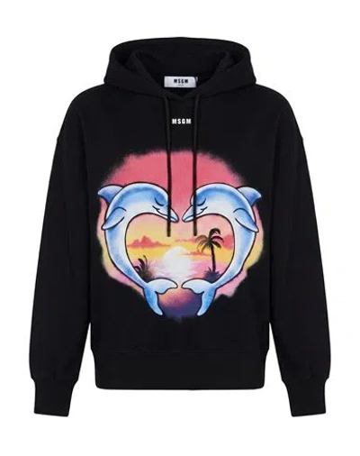 Msgm Woman Sweatshirt Black Size Xs Cotton