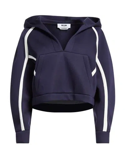 Msgm Woman Sweatshirt Blue Size S Modal