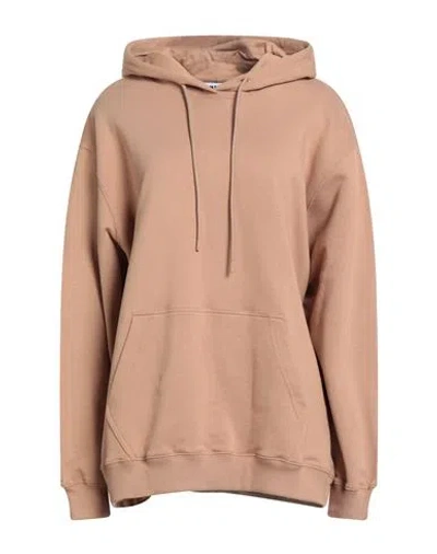 Msgm Woman Sweatshirt Camel Size Xl Cotton