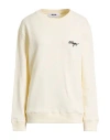 Msgm Woman Sweatshirt Cream Size L Cotton In Neutral