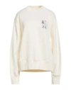 Msgm Woman Sweatshirt Cream Size M Cotton