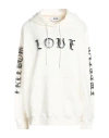 Msgm Woman Sweatshirt Cream Size M Cotton In White