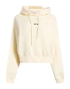 Msgm Woman Sweatshirt Cream Size Xl Cotton In Neutral