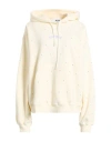 Msgm Woman Sweatshirt Cream Size Xs Cotton In Neutral